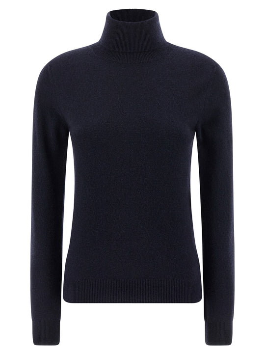 Standard Turtleneck Sweaters And Cardigans Blue