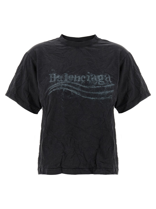 Washed Crayon Political T-Shirt Black