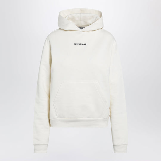 Medium-Fit Embroidered Hoodie In Dry Fleece, Cream