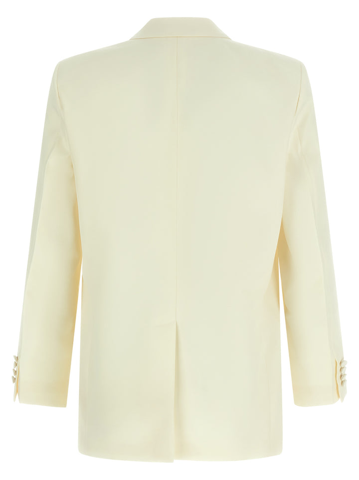 Gucci Double-Breasted Technical Panama Blazer - White | 7ee51b18bfec39a5ec42e90fe4af2e8655f31040