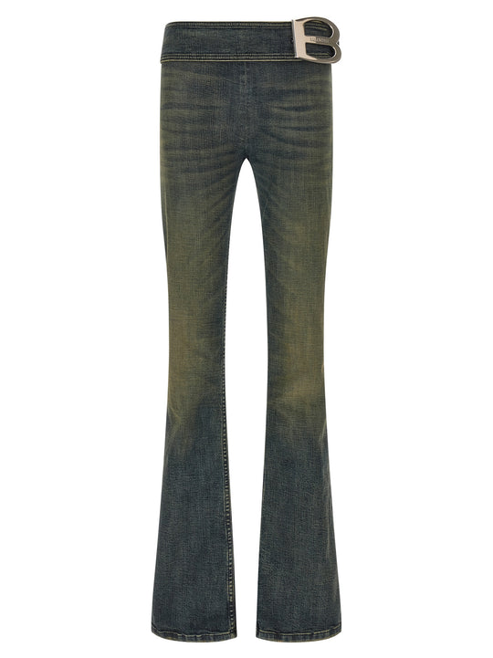 Bootcut Buckle Jeans Blue