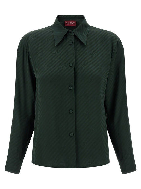 Incrocio Gg Shirt And Blouse Green
