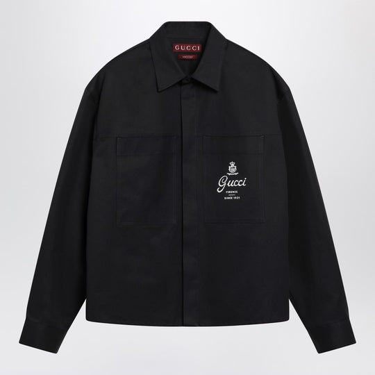 Ink Blue Printed Cotton Twill Shirt