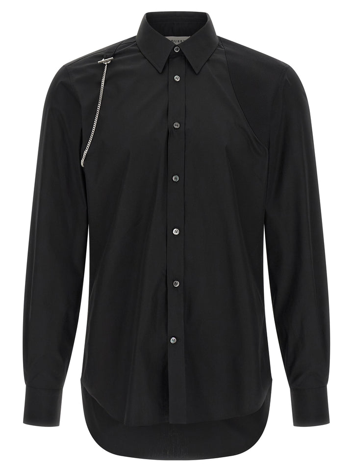 Mcqueen T Chain Harness Shirt and Blouse - Black | f44ca84ab29bb1f878d6114324035598f1248ad9