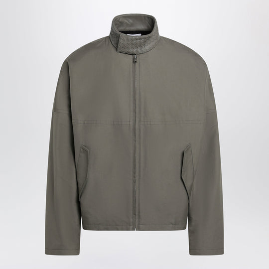 Harrington Jacket In Compact Cotton, Steel