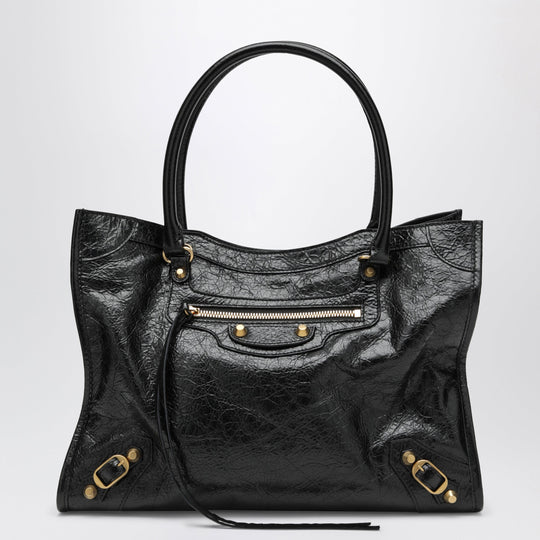 Le City Small Lambskin Leather Tote Bag In Black