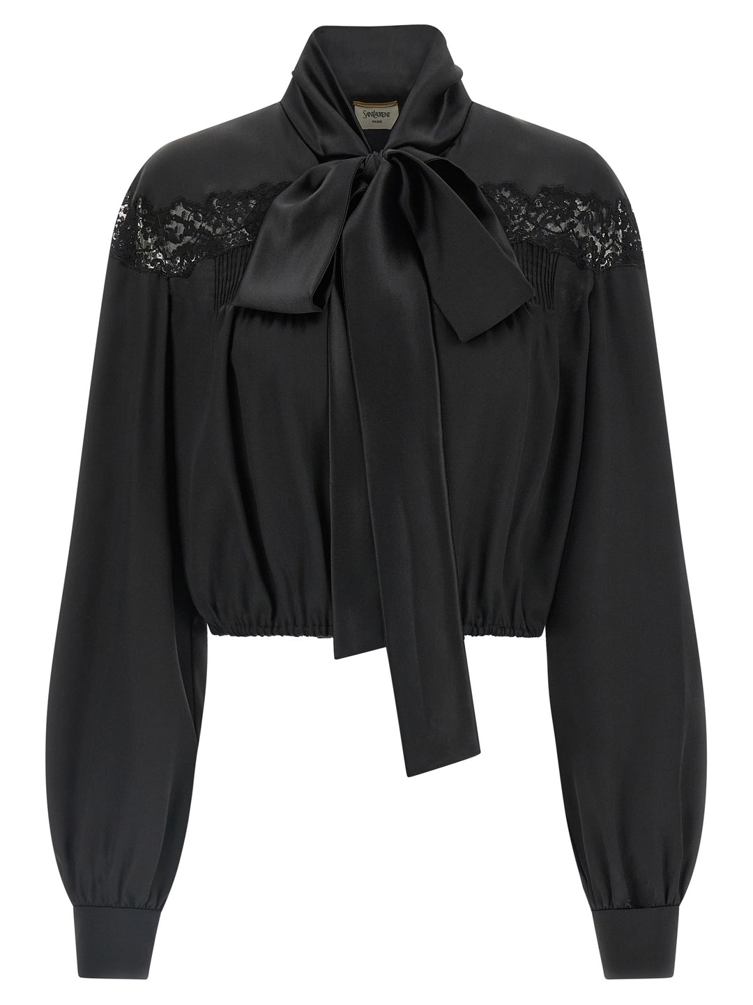 Saint Laurent Lace Silk Shirt Shirt and Blouse - Black | f993721a1160ae694a8807e5b493ccc546b1e124