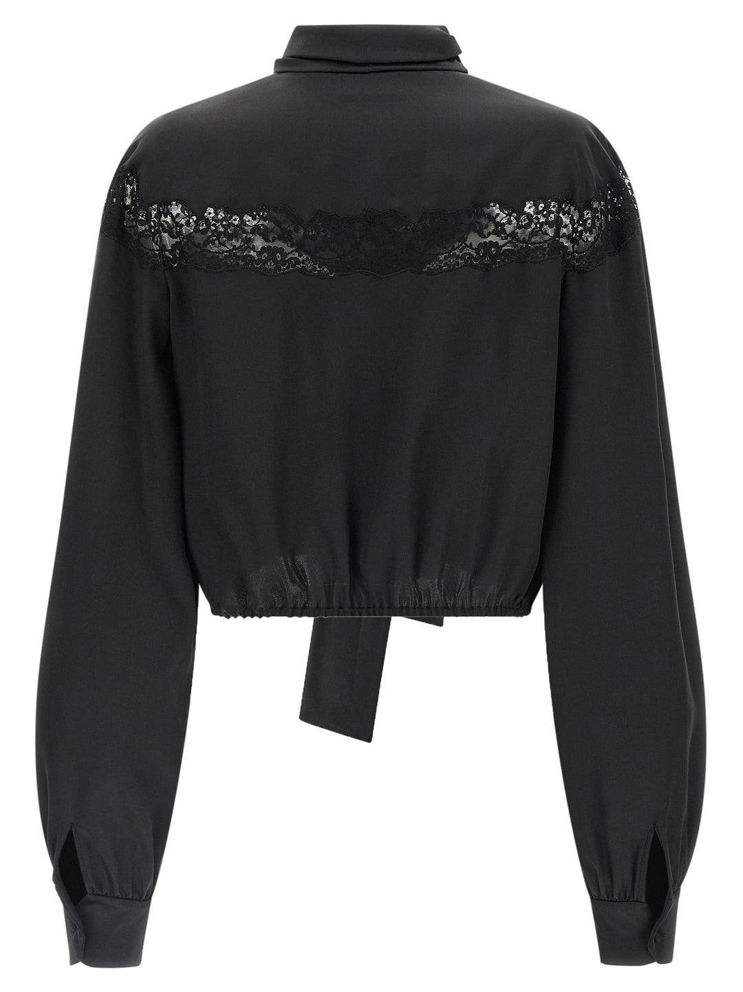 Saint Laurent Lace Silk Shirt Shirt and Blouse - Black | d9ee0393f59382aeab456c581a3847d6adc401b7