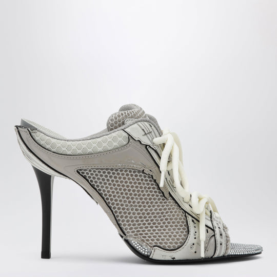 Stapler Grey Heeled Sandals With Distressed Effect