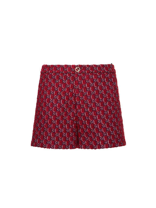 Gg Fabric Shorts With Bouclé Effect