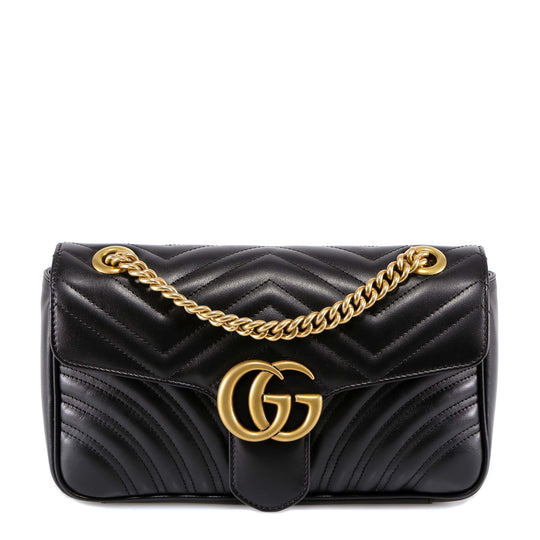 Matelassé Leather Shoulder Bag With Frontal Gg Logo