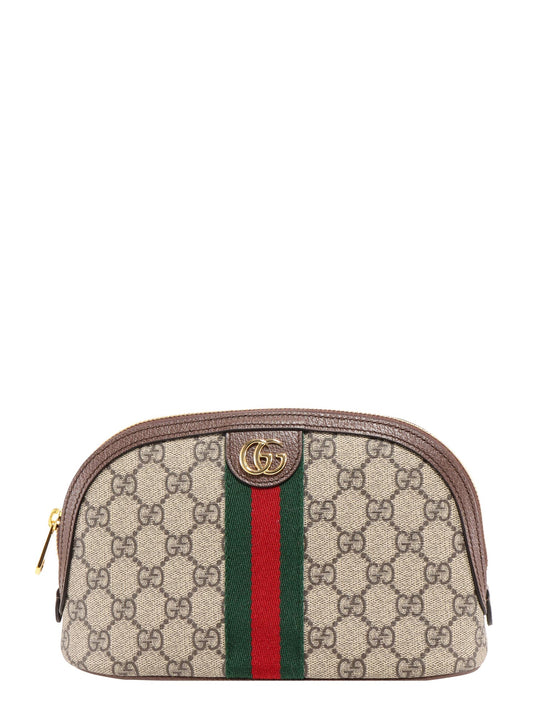 Gg Supreme Fabric Beauty Case With Iconic Web Band