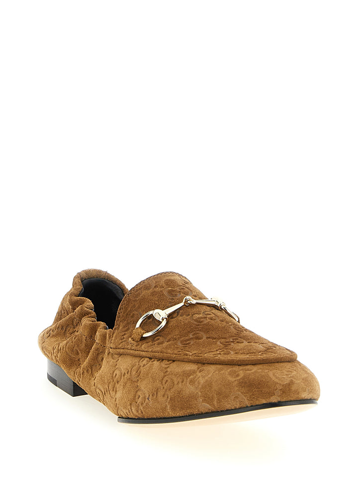 Gucci Gg Suede Loafers - Brown | 80b689adf1f36ad2e5f2b29248efb70f8c71b132