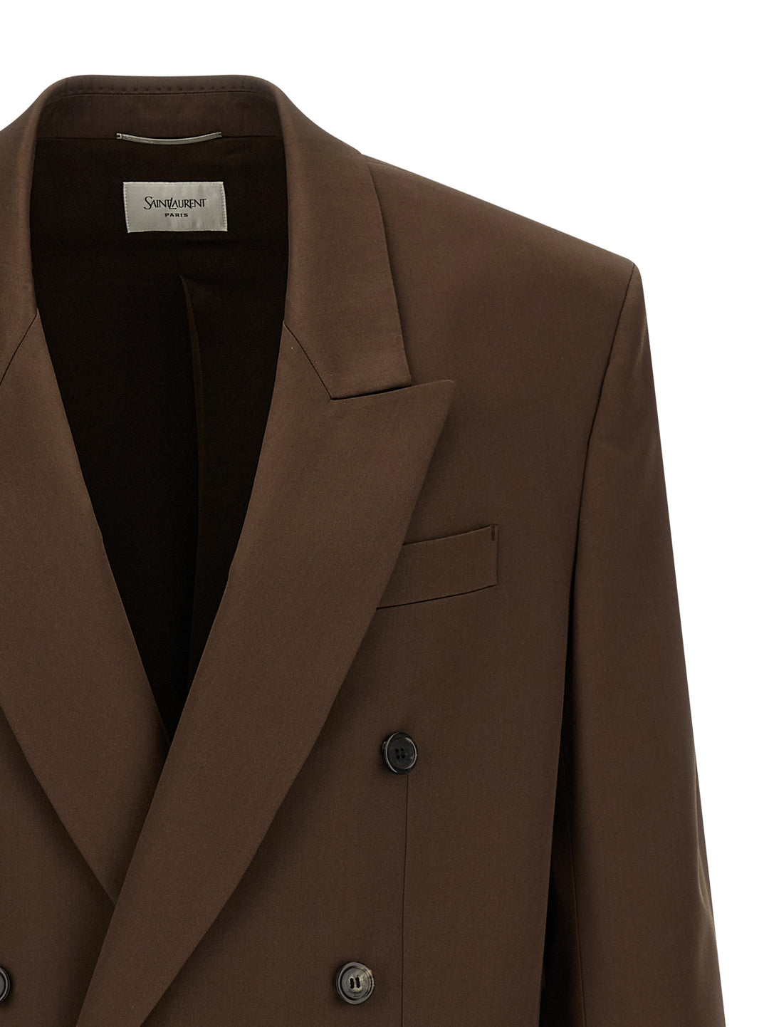 Saint Laurent Satin Blazer - Brown | 00fc9f689cf04595ba9f9451a9ecd1ebbe700186