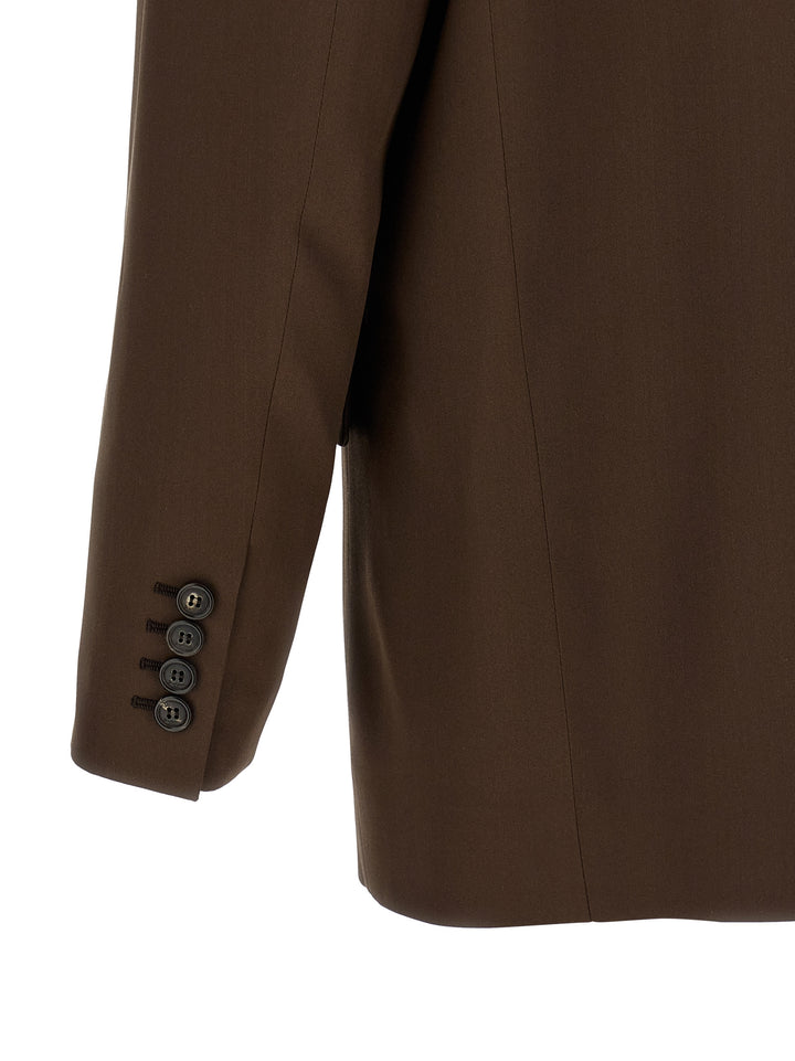 Saint Laurent Satin Blazer - Brown | bd2f3553ae7ac3cfd7d76e8676961be5a1cfb57a