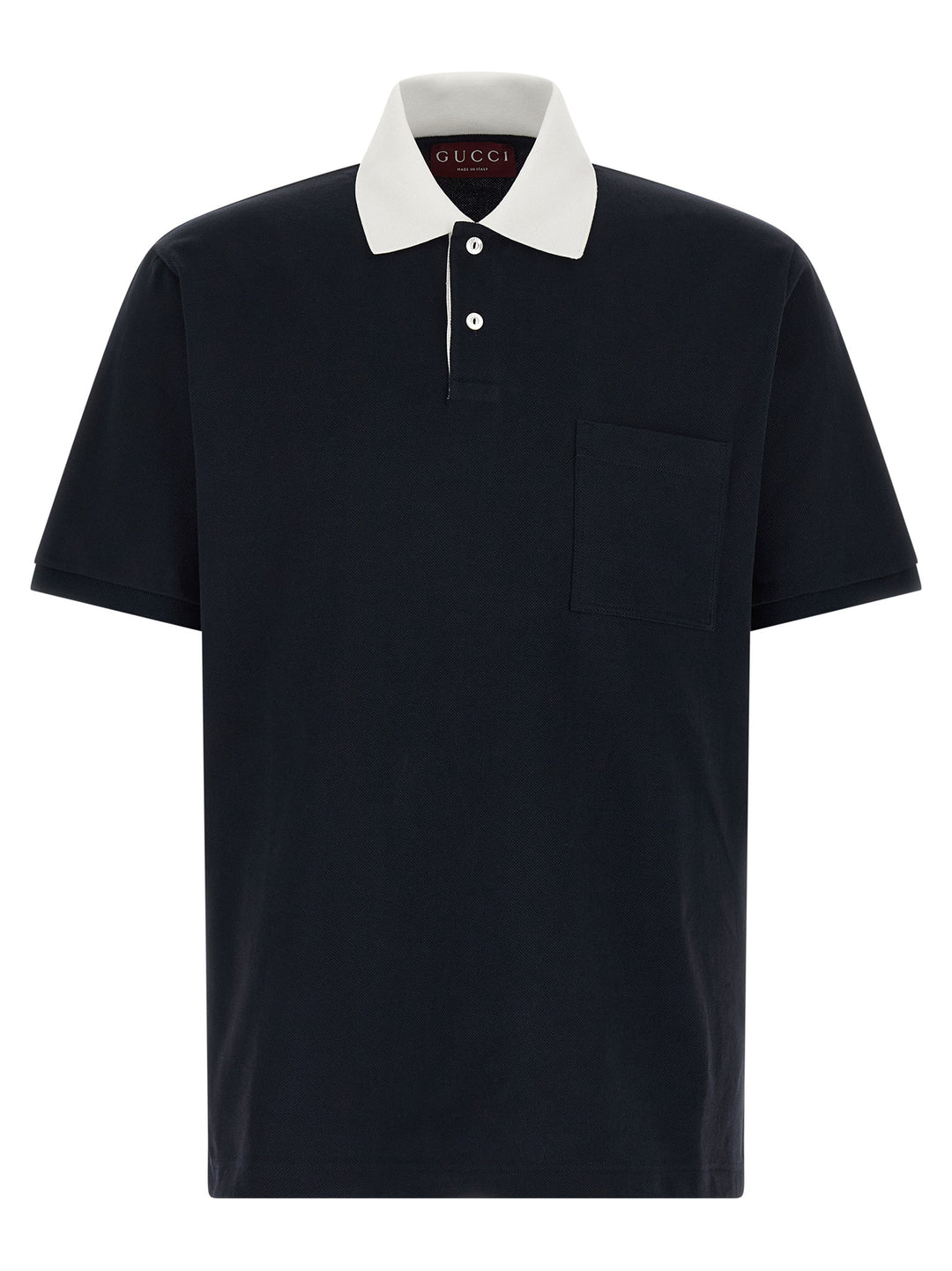 Gucci Contrast Collar Polo Shirt T-shirt - Blue | 85100d891ea38cc9c0b149486ac1ae233493caf2