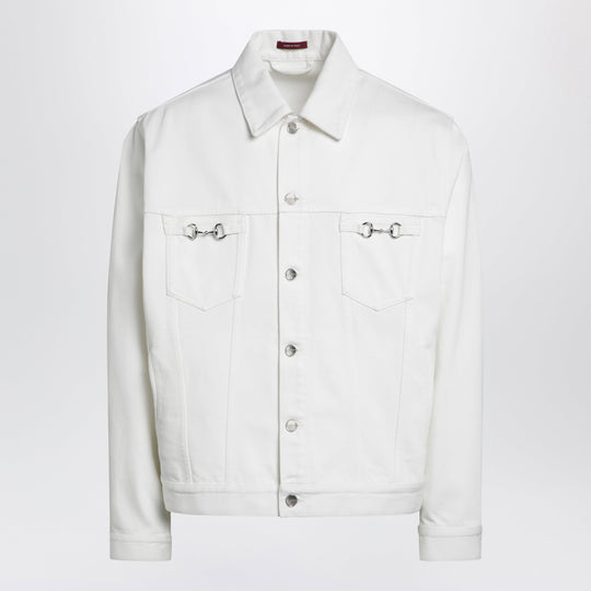 White Jacket With Horsebit Detail