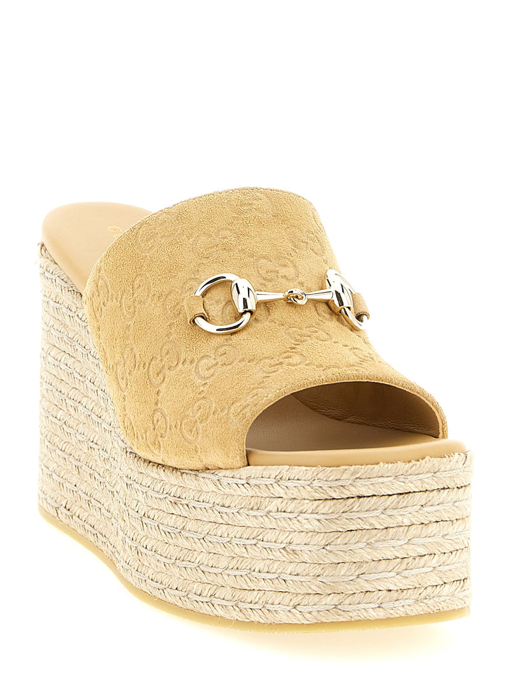 Gucci Morsetto Wedges - Beige | e29cc82d95eba19bf6d856112cb48ea6435fe35c