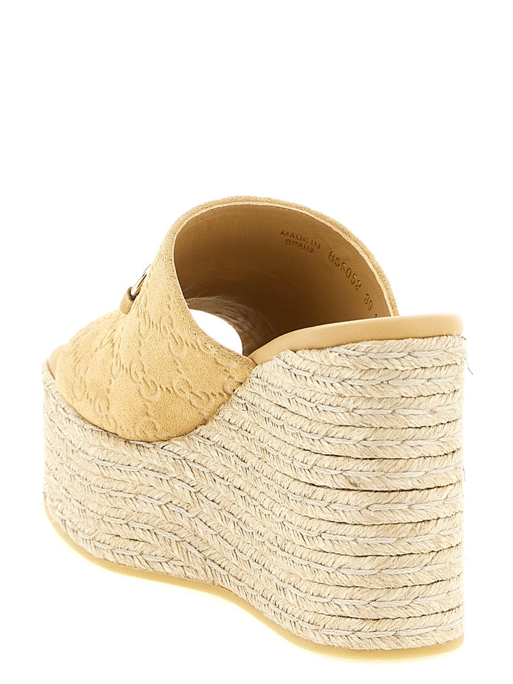 Gucci Morsetto Wedges - Beige | 459e65e931b4937acf6cd11562d58010b64a2533