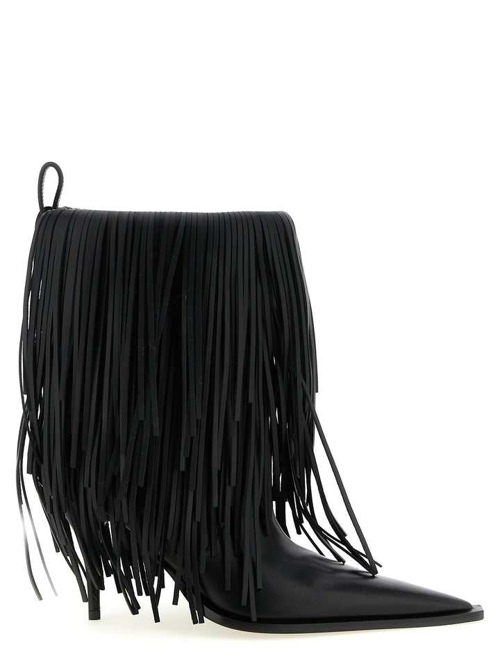 Balenciaga Avenue Fringe Boots and Ankle Boots - Black | 808125549891655487ae730a1542f954903814d8