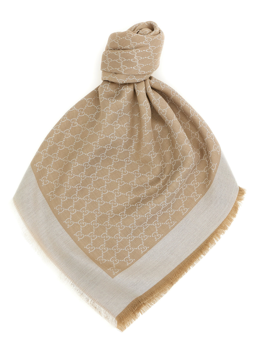 Gucci Wool And Silk Shawl Gg Scarves and Foulards - Beige | caacb19c698fcbd5aad79c78a3ada3fcc7e4ed3d