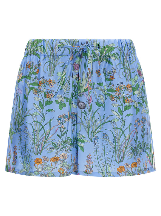 Gucci Flora Bermuda And Short Light Blue