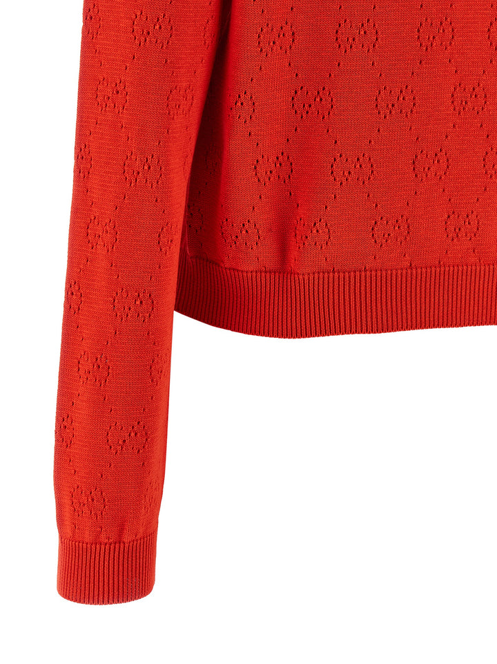 Gucci Openwork Gg Cardigan Sweaters and Cardigans - Red | f2551eb76cb39bd399e03e6eee3d2a0a3d9be7bb