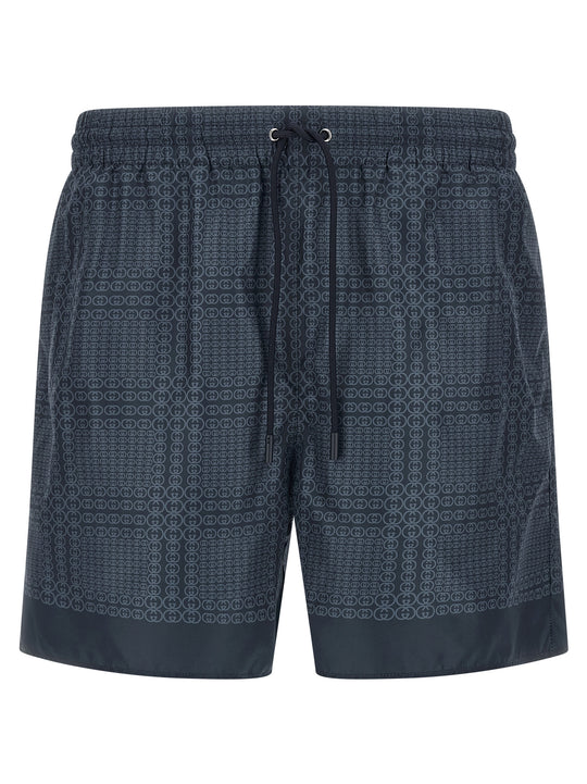 Gucci Incrocio Gg Beachwear Blue