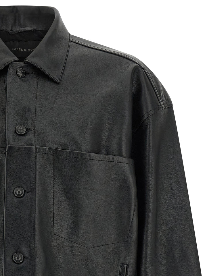 Balenciaga Shirt Jacket Puffer Jackets - Black | ecc0b009c03b4b25bd7651cb06146f032510a6da