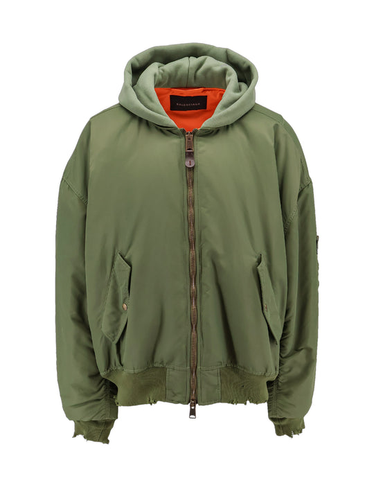 Padded And Quilted Nylon Bomber Jacket