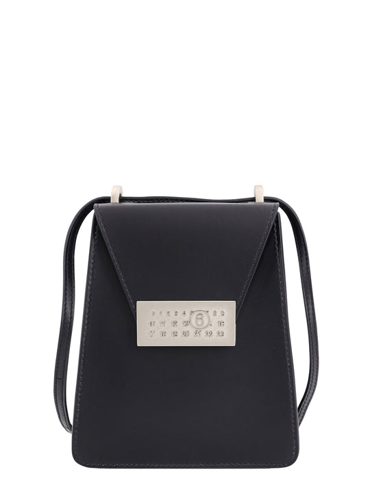 Leather Shoulder Bag With Numeric Signature Mm6 Buckle