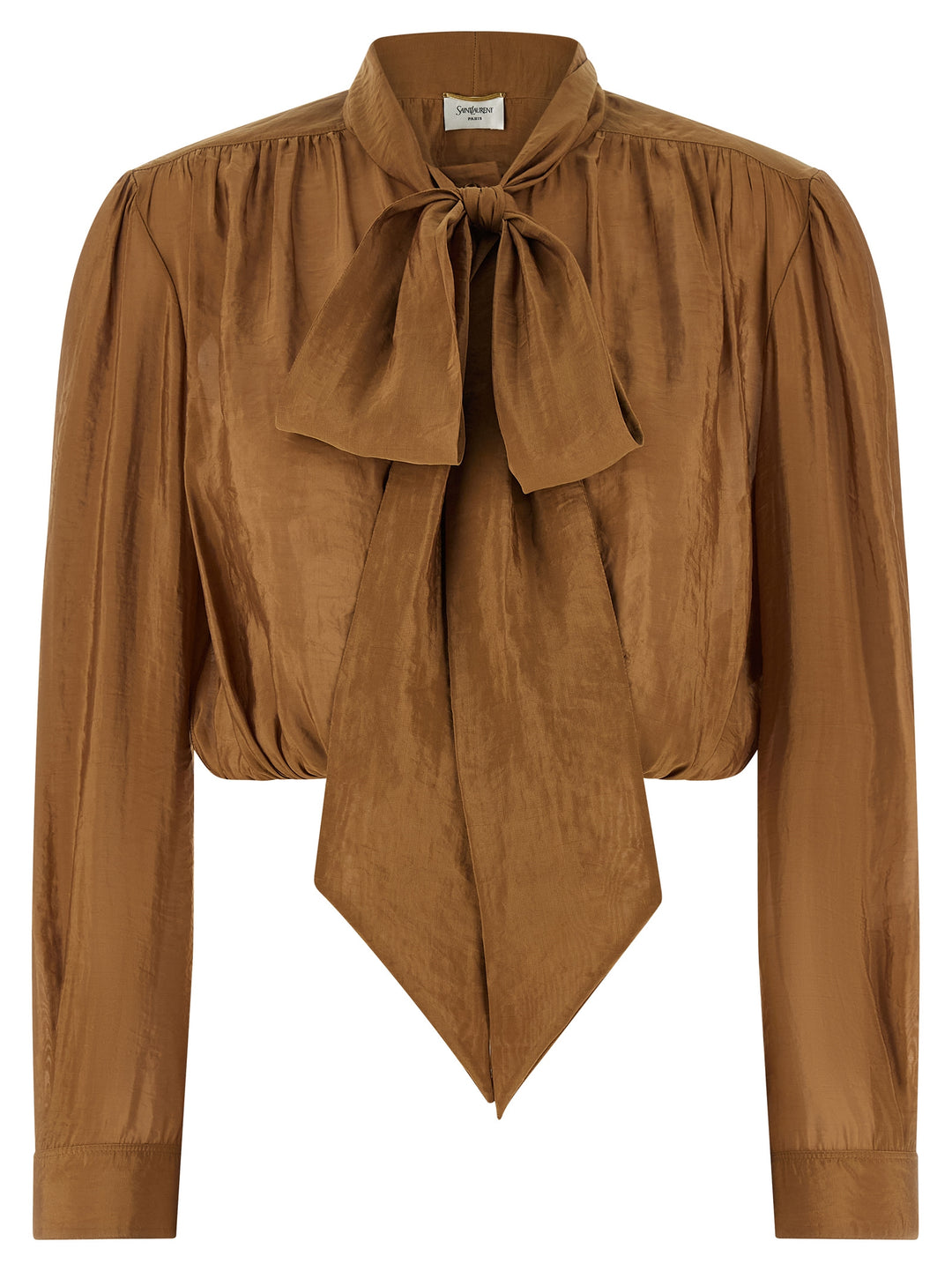 Saint Laurent Lavallière Neck Blouse Shirt and Blouse - Brown | 0cb3e1d3c76f5ce0bf3801d14cd3d418f809ff77