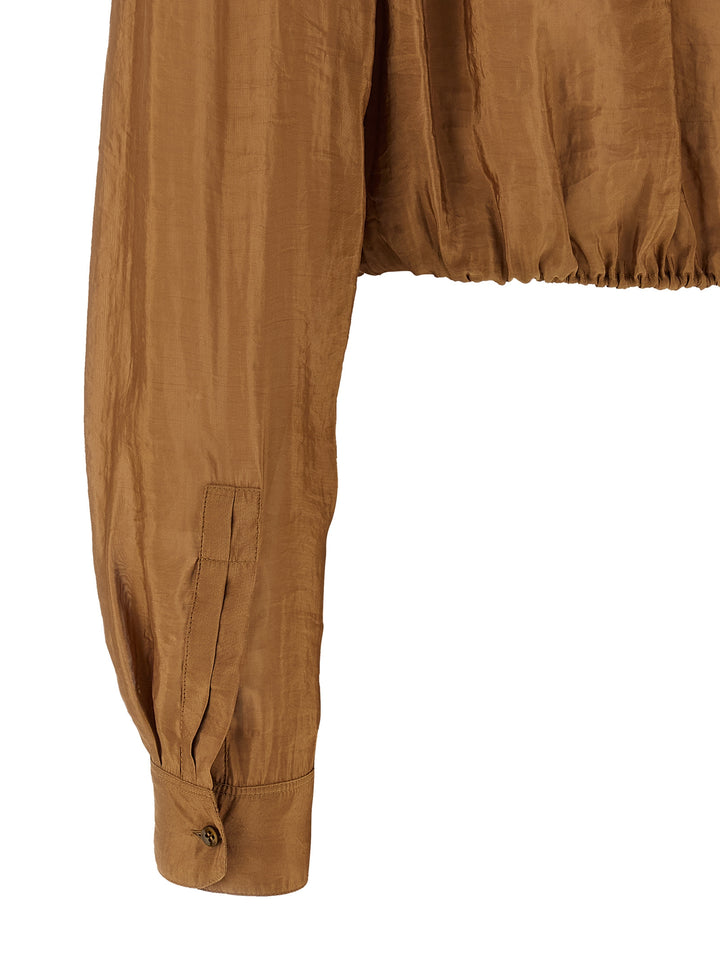 Saint Laurent Lavallière Neck Blouse Shirt and Blouse - Brown | 167950ea7db0bfb5005a4be8323704ca16fa5b04