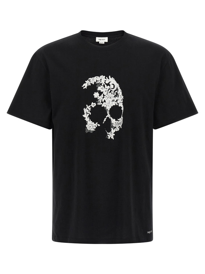 Mcqueen Skull T-shirt - White/Black | 39ee0cb0cbacebb4a0acbe73db49404ac52160c1
