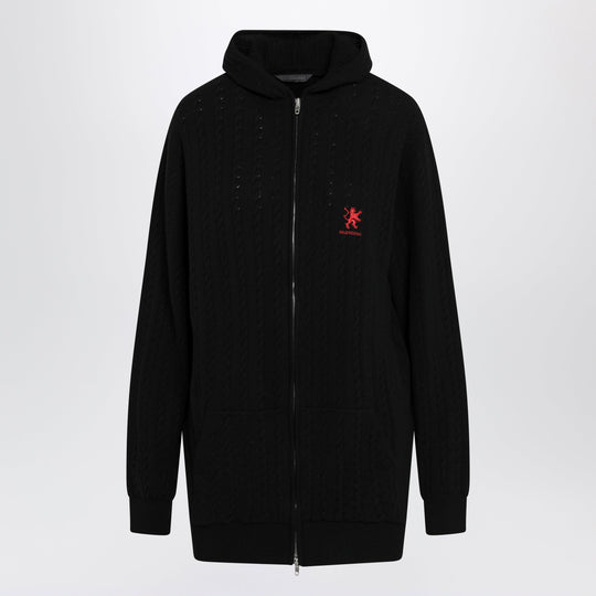 Black Wool Mini Cardigan Dress