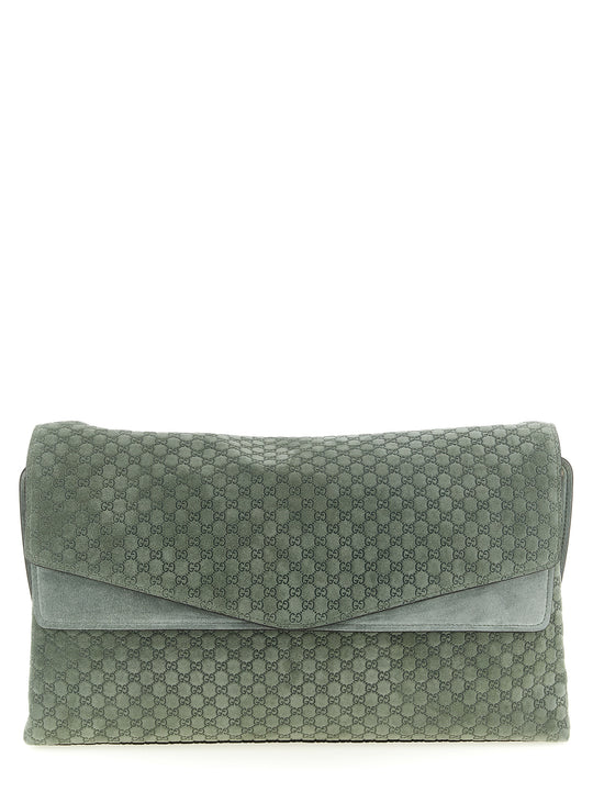 Gg Large Suede Shoulder Bag Shoulder Bags Green