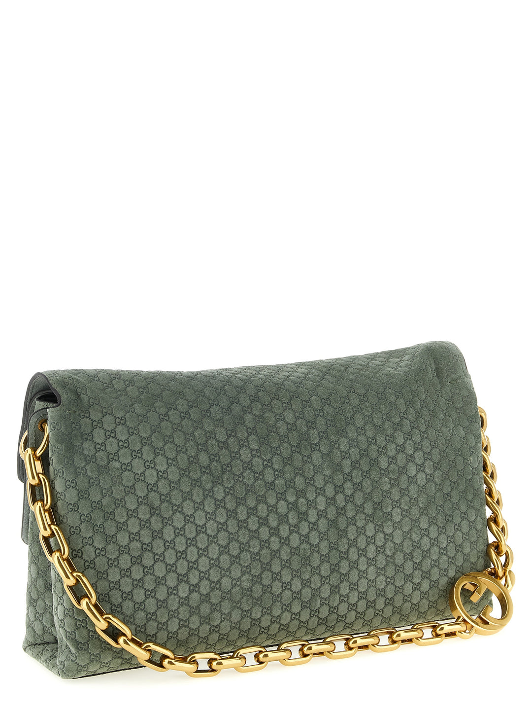 Gucci Gg Large Suede Shoulder Bag Shoulder Bags - Green | 71f58534d770c69f59fc5ae9b87cdd5bcbf50161
