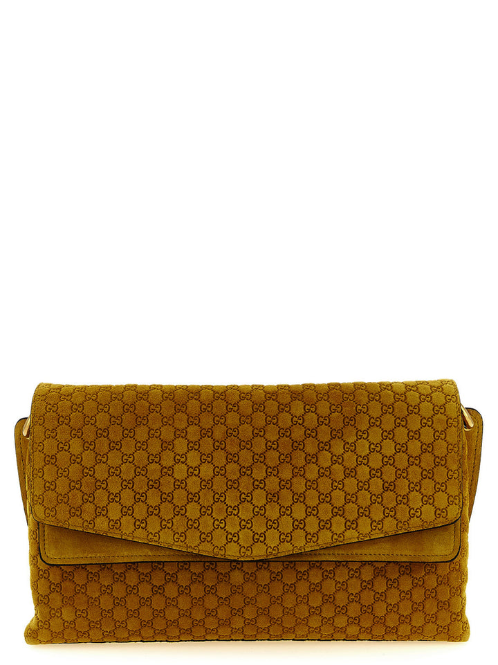 Gucci Gg Medium Suede Shoulder Bag Shoulder Bags - Yellow | 5fb4f313356fd57d93607d355f21c44330d4619e