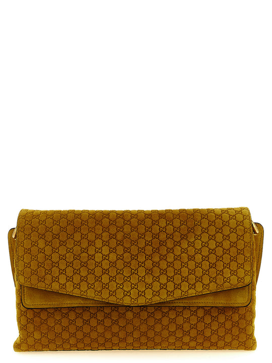Gg Medium Suede Shoulder Bag Shoulder Bags Yellow
