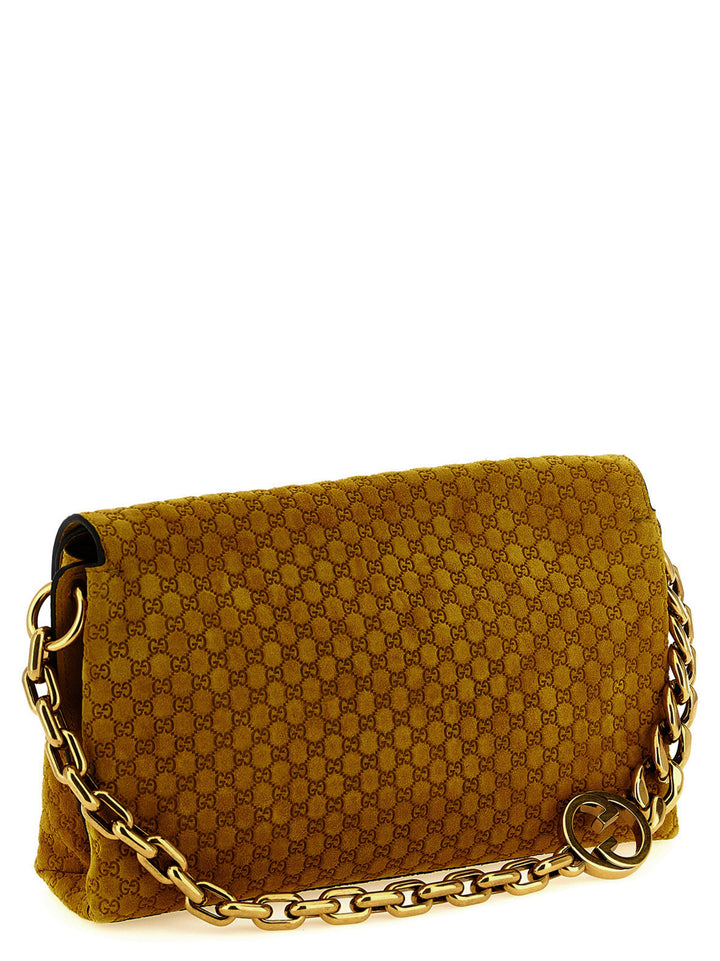 Gucci Gg Medium Suede Shoulder Bag Shoulder Bags - Yellow | 67c412b90127ec8f1d7cf3a2fbbcaf3f43104127