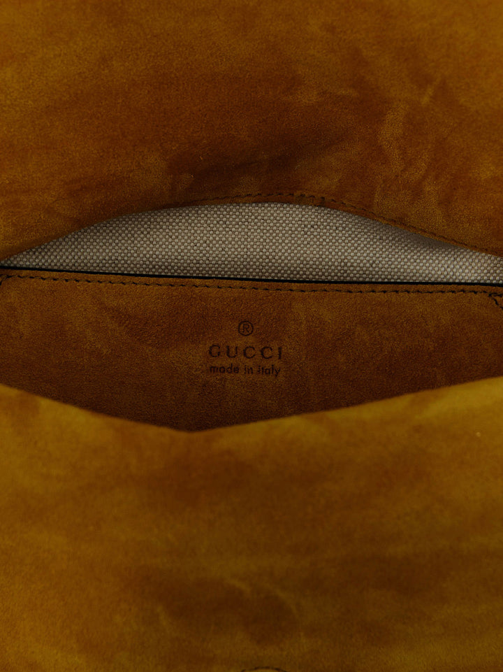 Gucci Gg Medium Suede Shoulder Bag Shoulder Bags - Yellow | f06fcd9f406991a72e22219210fe7d1773f5216c