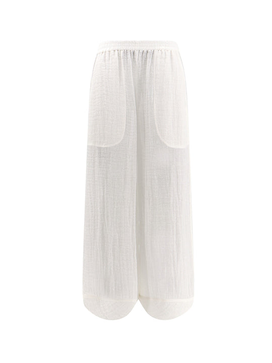 Linen Trouser With Rounded Bottom