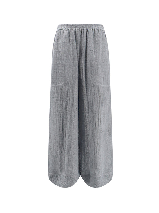 Linen Trouser With Rounded Bottom