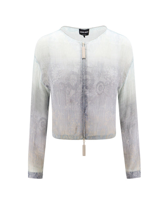 DéGradé Silk Shirt With Floral Motif