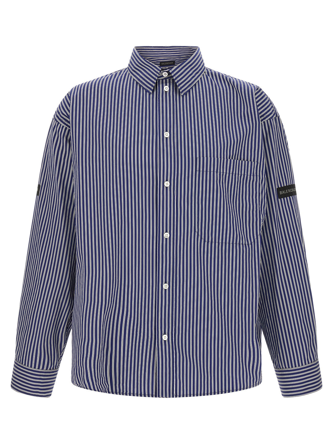 Balenciaga Striped Shirt Shirt and Blouse - Blue | 29f52bea5a10b4ba97c869d43eeaedef49f60ae4