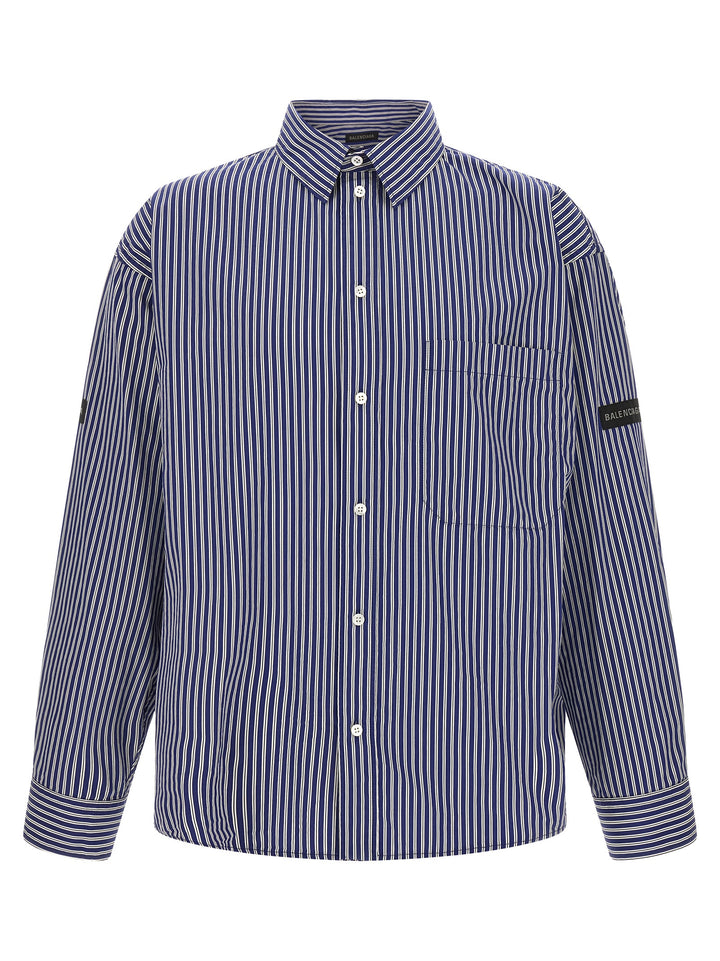 Balenciaga Striped Shirt Shirt and Blouse - Blue | 29f52bea5a10b4ba97c869d43eeaedef49f60ae4