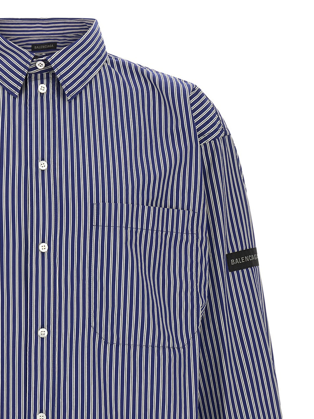 Balenciaga Striped Shirt Shirt and Blouse - Blue | 959c3162e2d63378a847cf8e9ed204128a3ac408