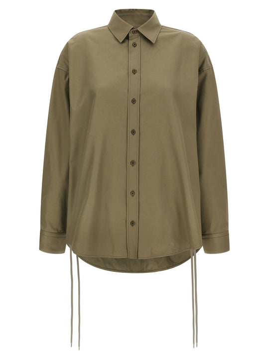 Lace-Up Shirt And Blouse Green