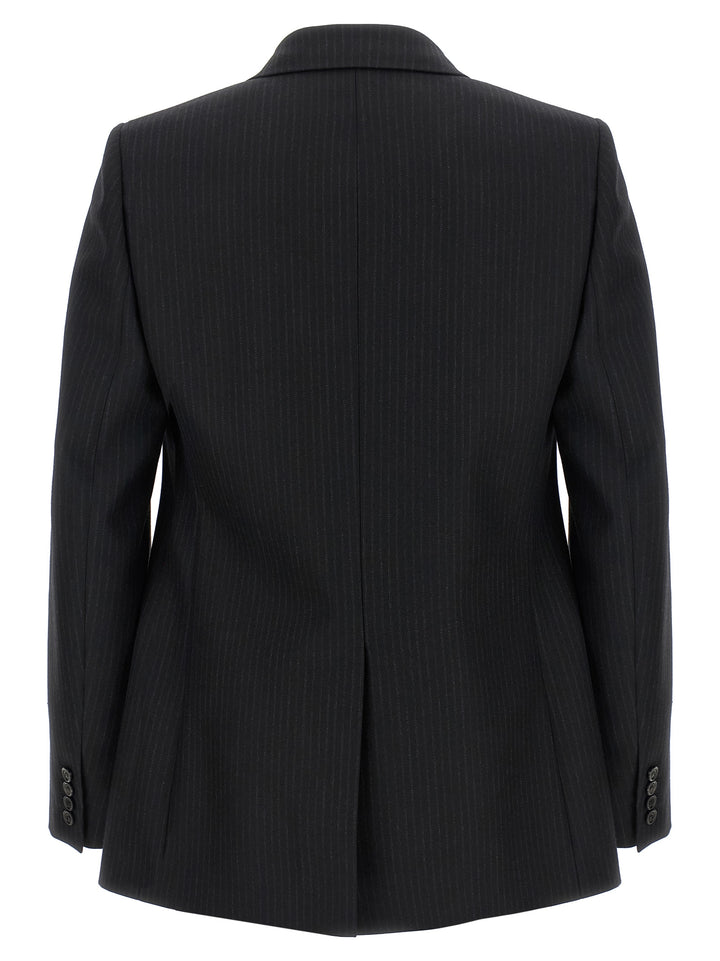 Saint Laurent Pinstripe Blazer - Black | 46539180928b1e405b659e72c36f3dde0f1792eb