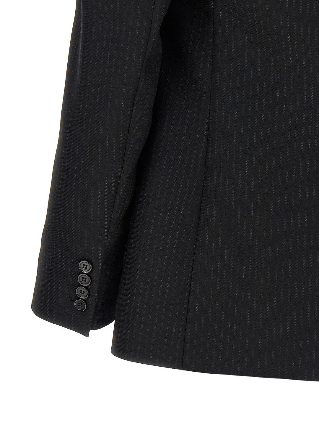 Saint Laurent Pinstripe Blazer - Black | 668a0d6d3317c40fd3aab90c141640e47ebd160c